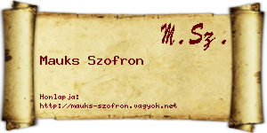 Mauks Szofron névjegykártya